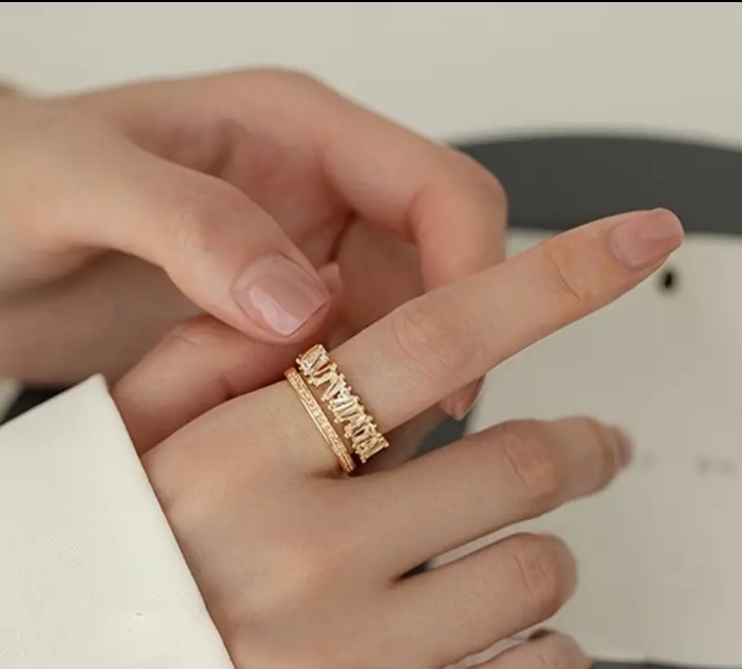 Bague Ophélie élégante double couche