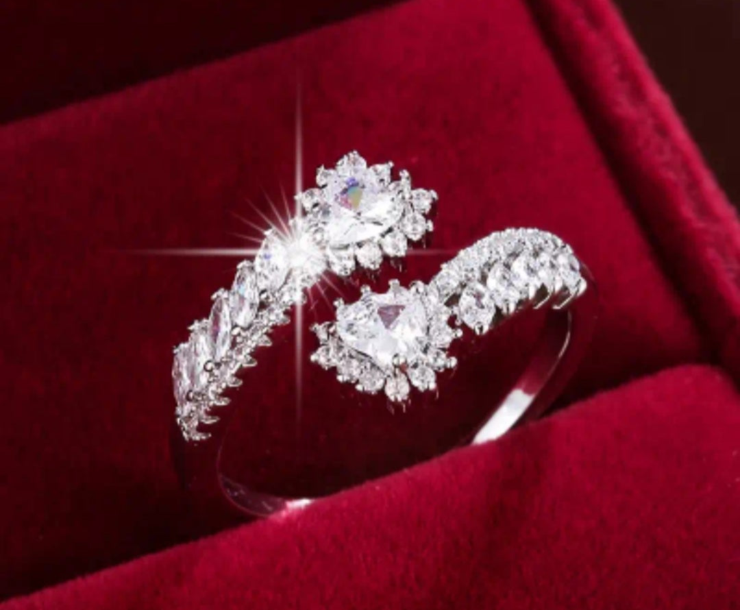 Bague Emma reglable zircon forme coeur