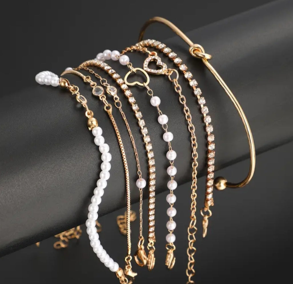 Ensemble Bella 8 bracelets chic