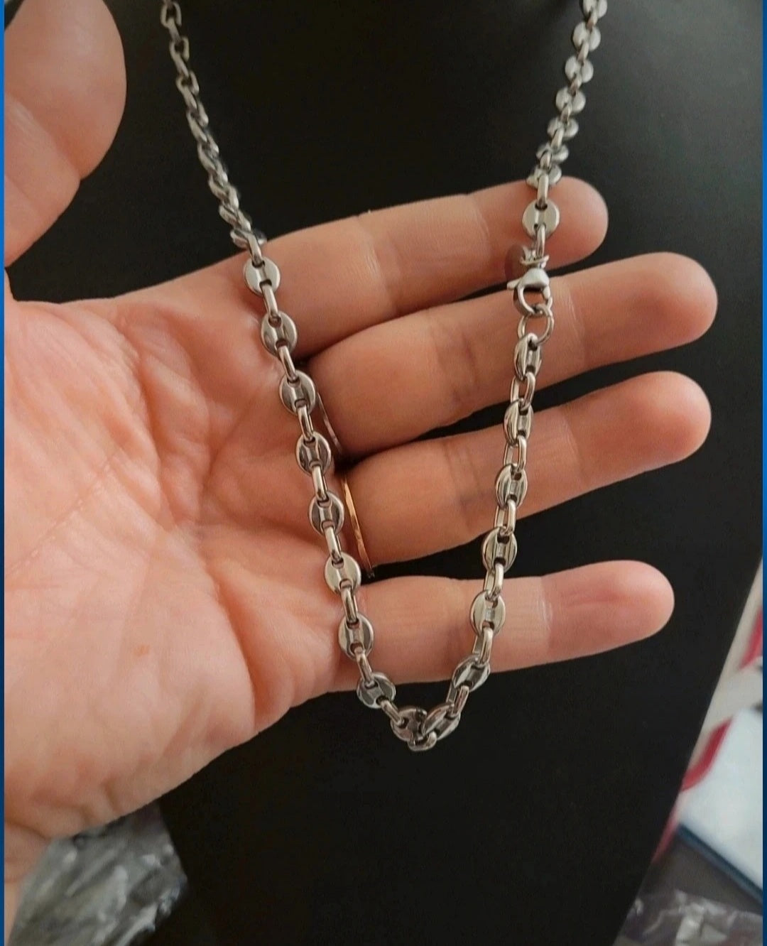Collier mini grain de café argenté