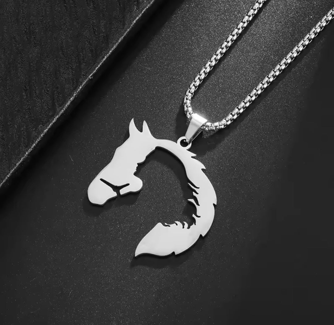 Collier cheval fillette argenté🐎