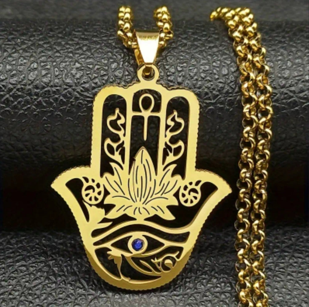 Collier main de Hamza doré