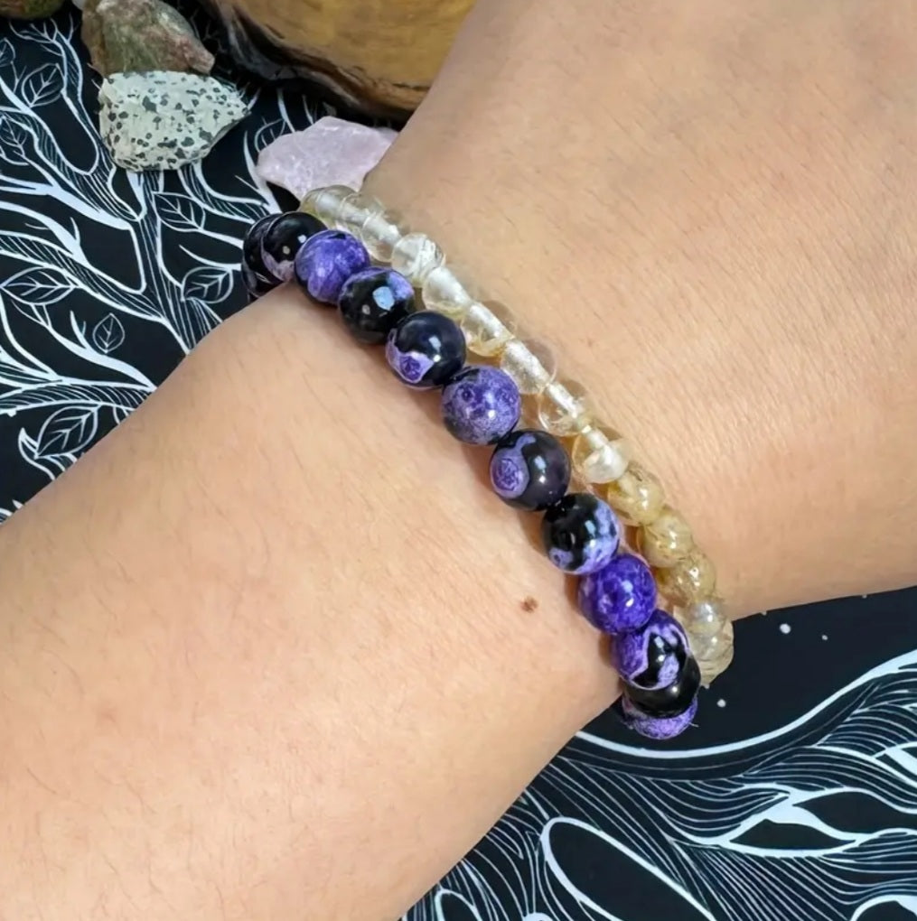 bracelet Agate de feu🔥violet