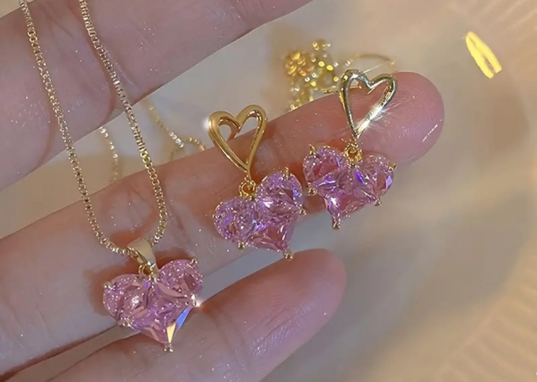 Ensemble Alice coeur rose