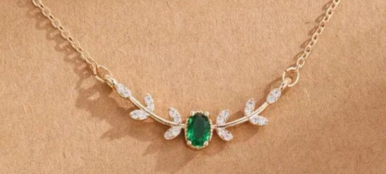 Collier Camille vert emeraude