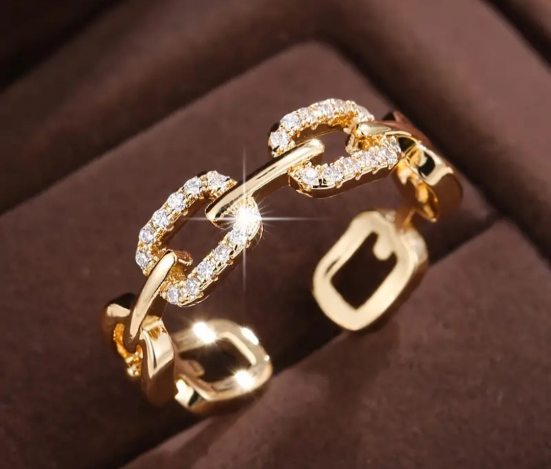 bague Amélia doré strass