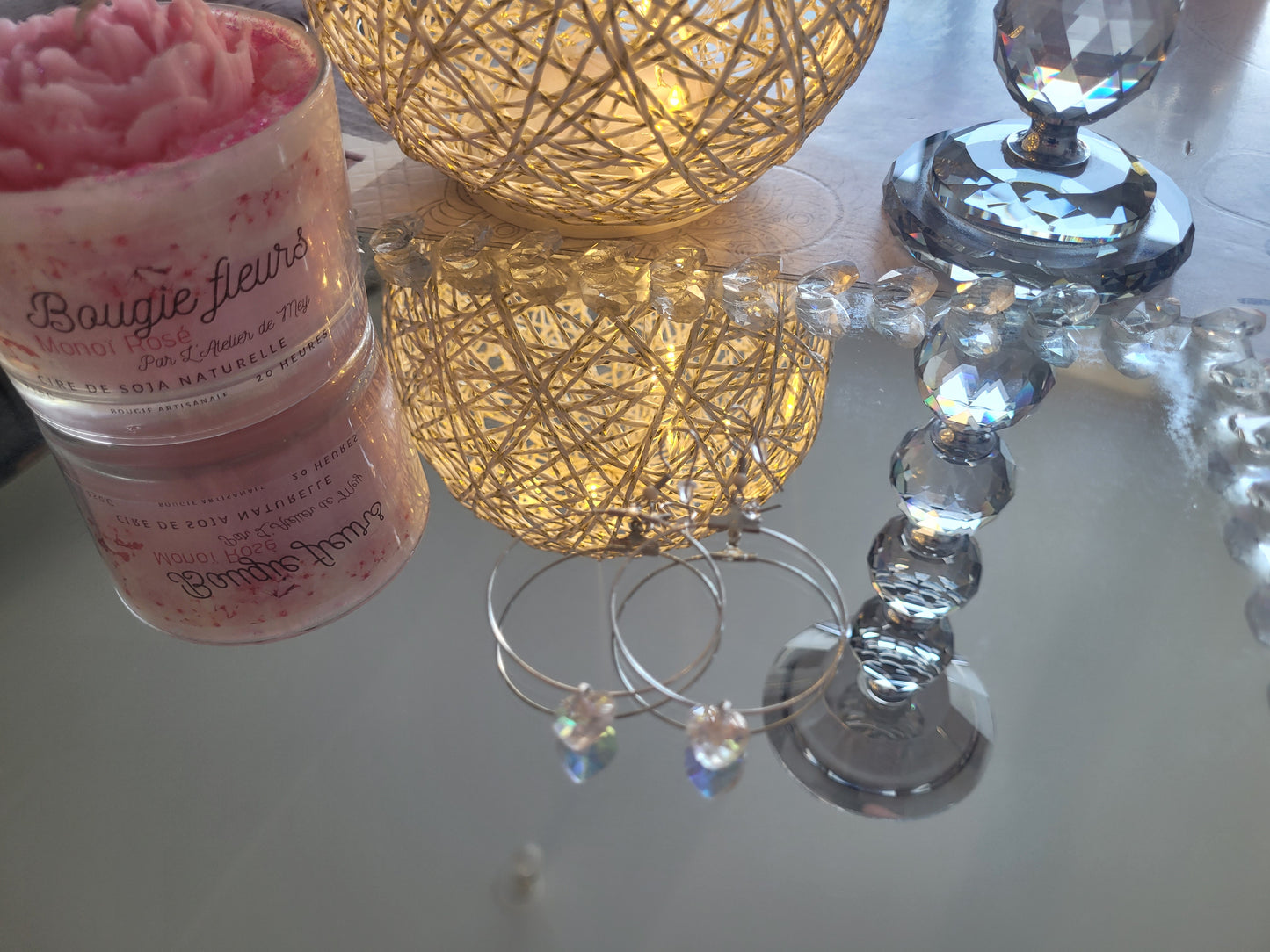 boucles créole coeur blanc