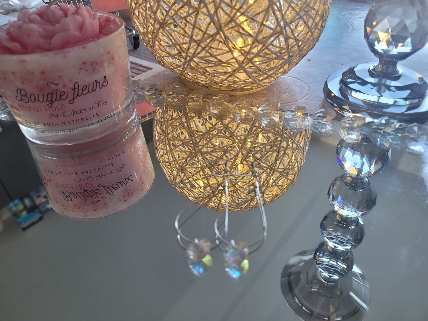 boucles créole coeur blanc