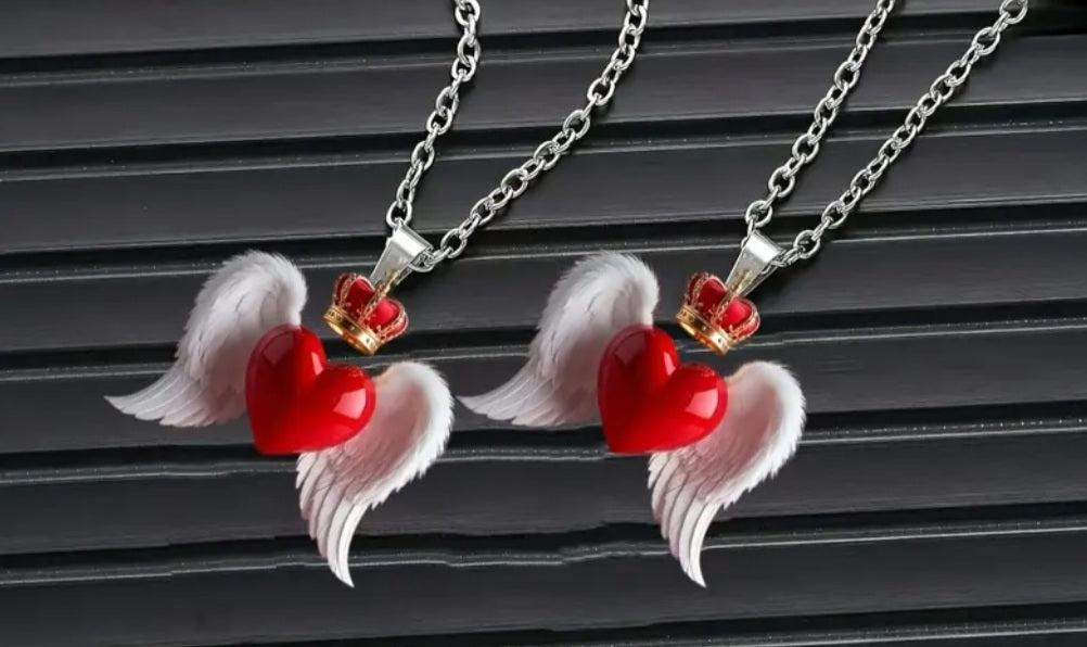 Collier Joyce coeur ailes