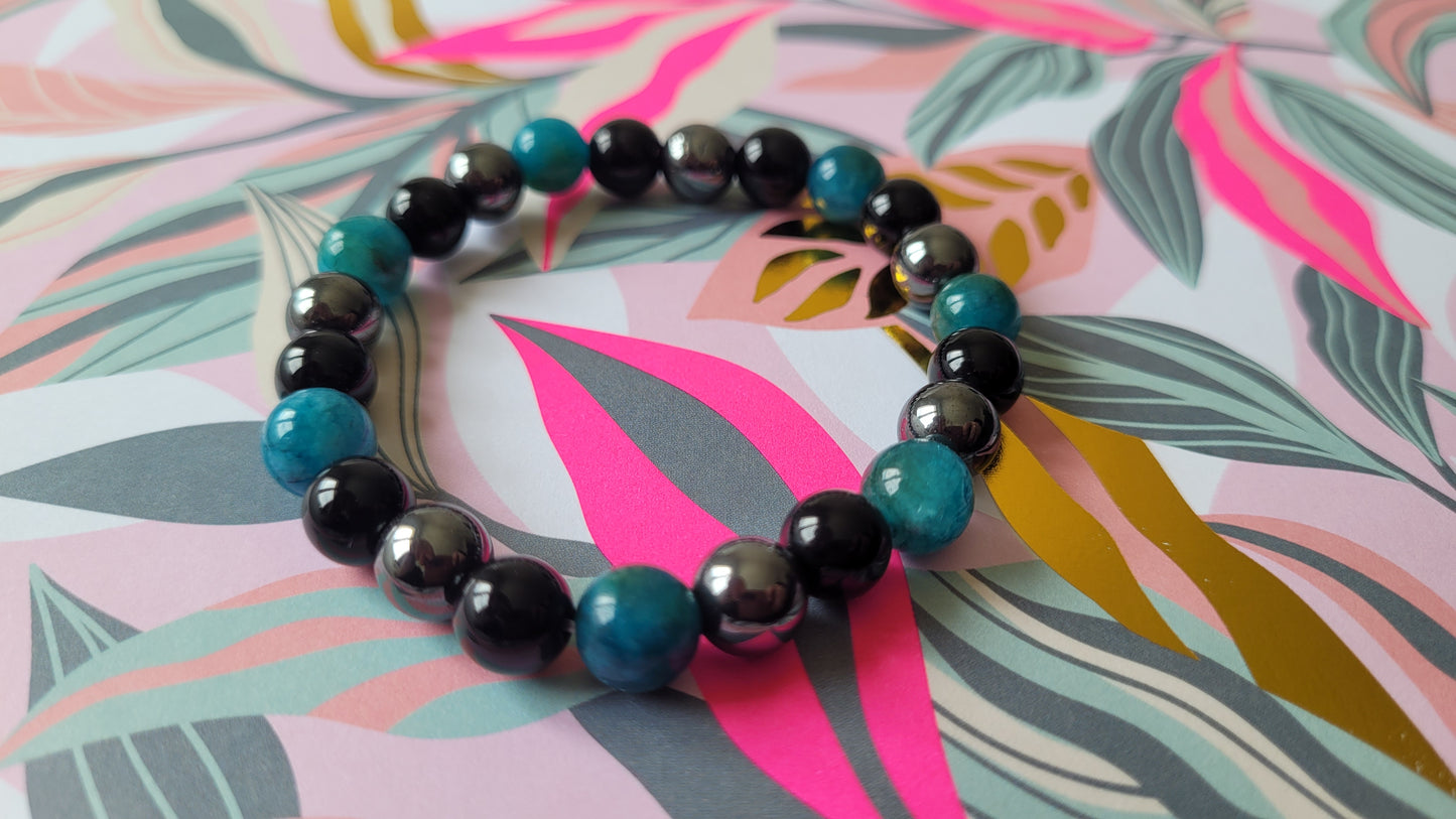 bracelet (hématite,obsidienne,œil de tigre)