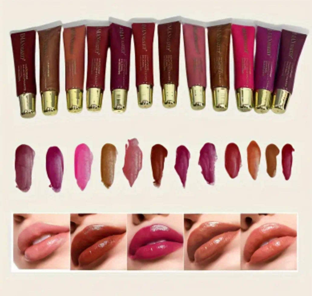 6 gloss à lèvres paillettés