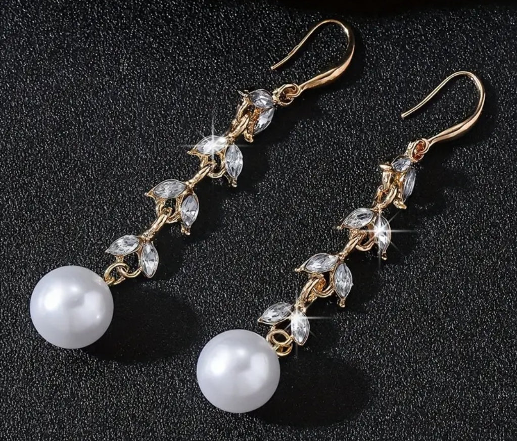 boucles Sabrina doré strass perle