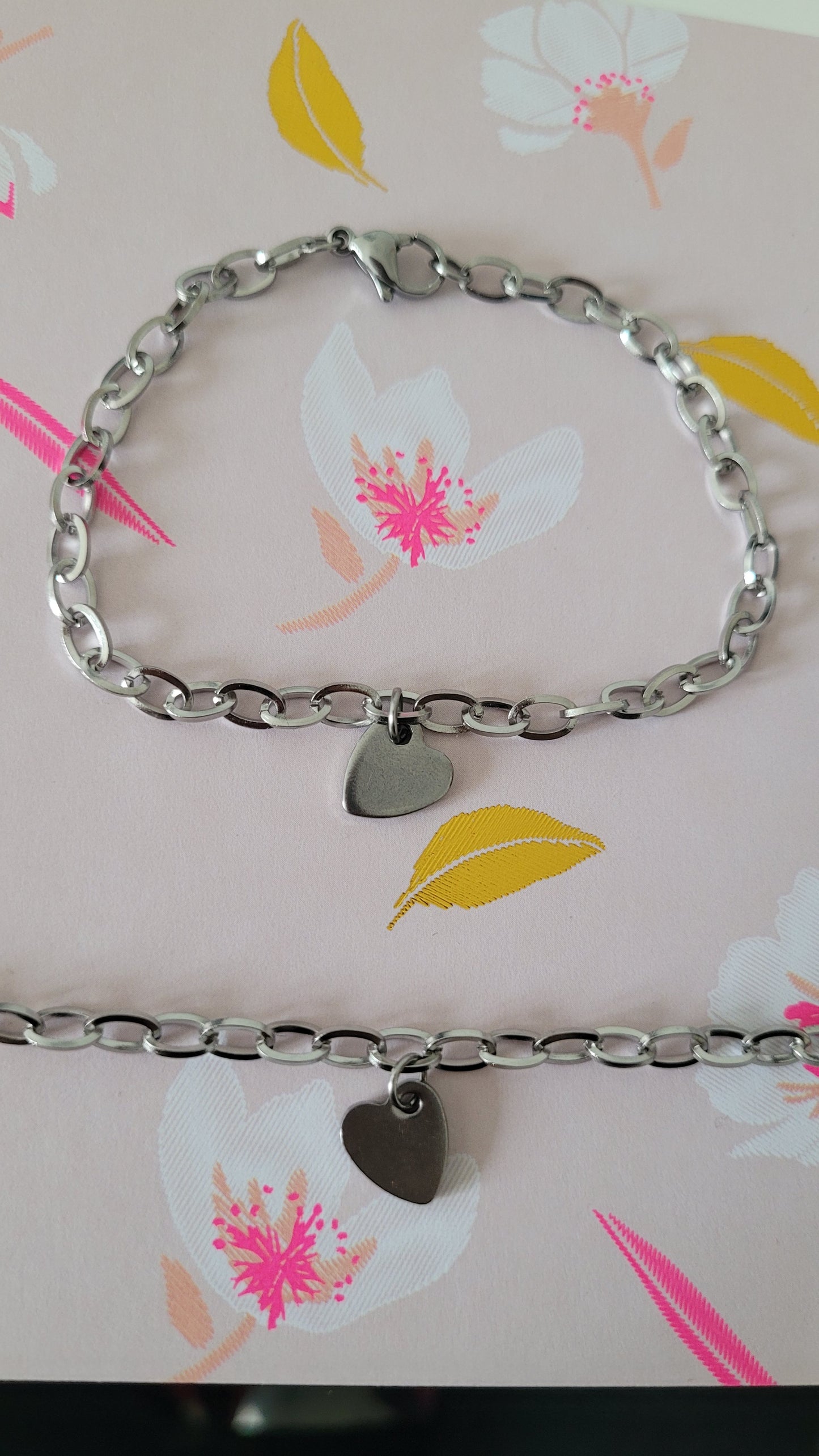 bracelet argenté pendentif coeur