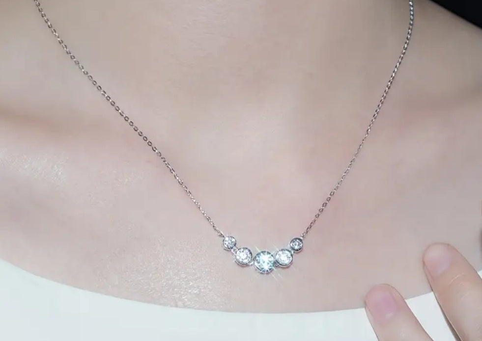 Collier Marianne strass argenté