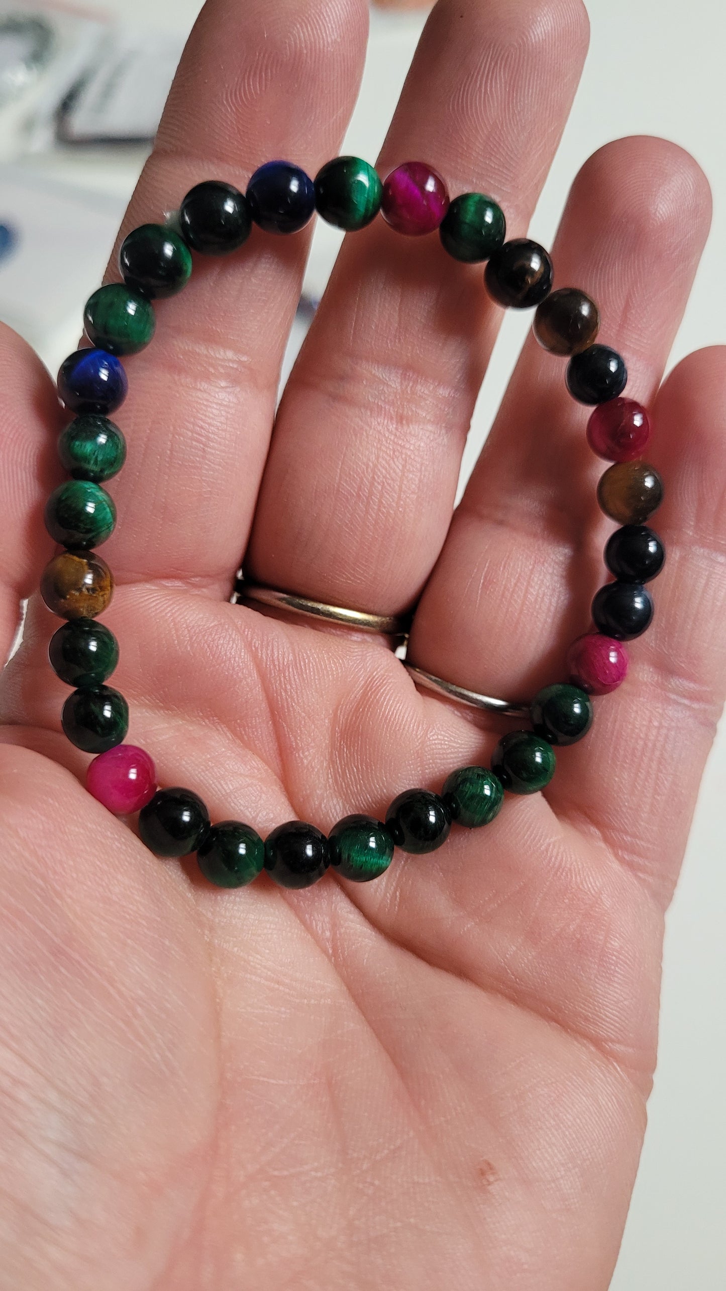 bracelet pierre œil de tigre colorés 🐅