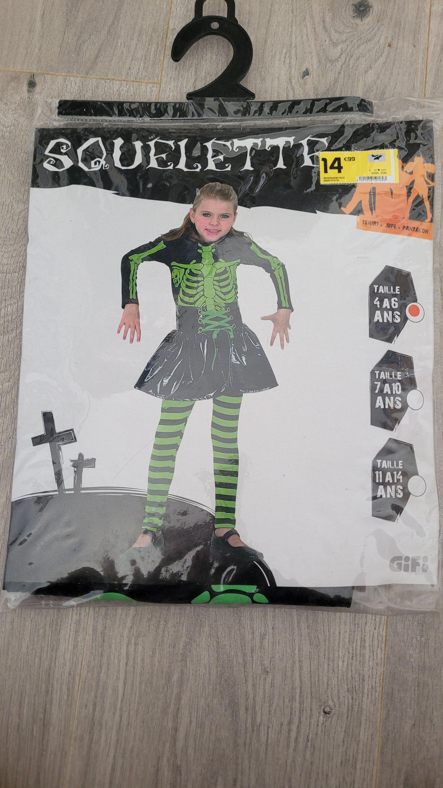 fille squelette 4-6ans