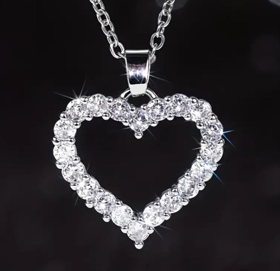 Collier Ophélie coeur strass