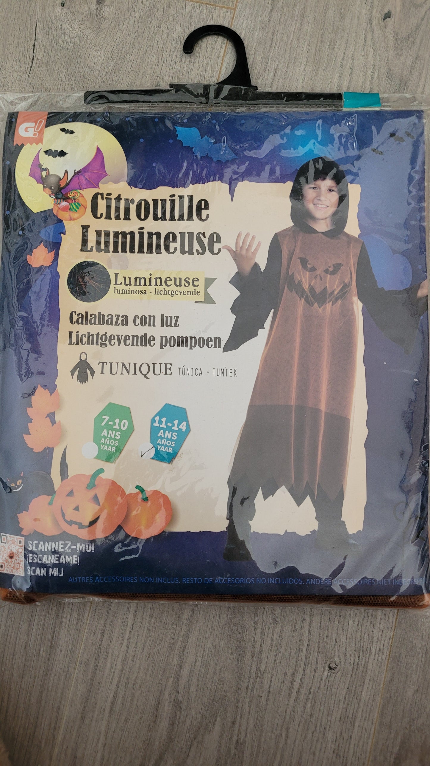 garcon citrouille lumineuse 11-14ans