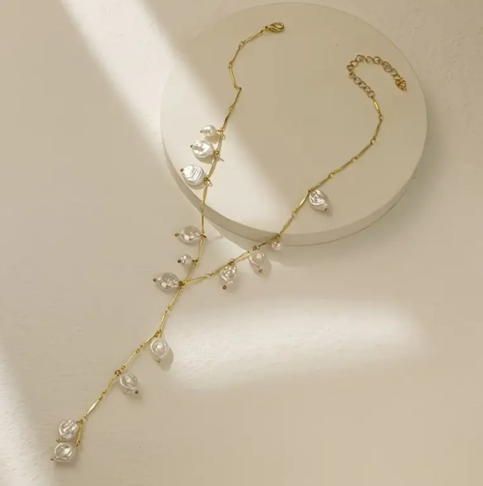 Collier Irene en Y perle