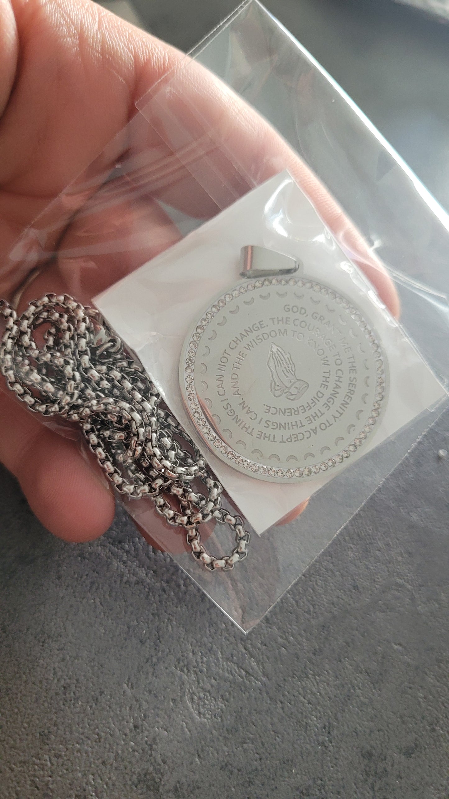 Collier l'archange St Michel argenté