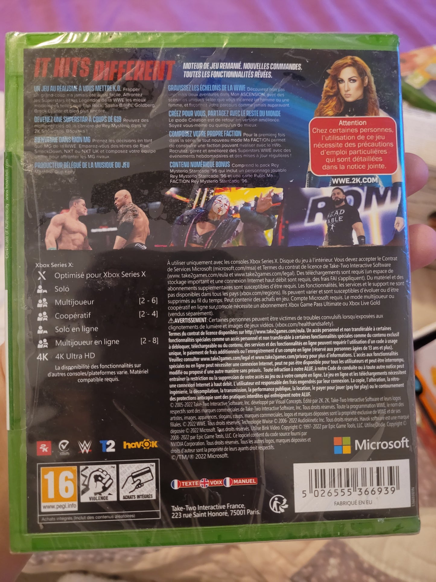 Jeu W2K22 sur Xbox serie X