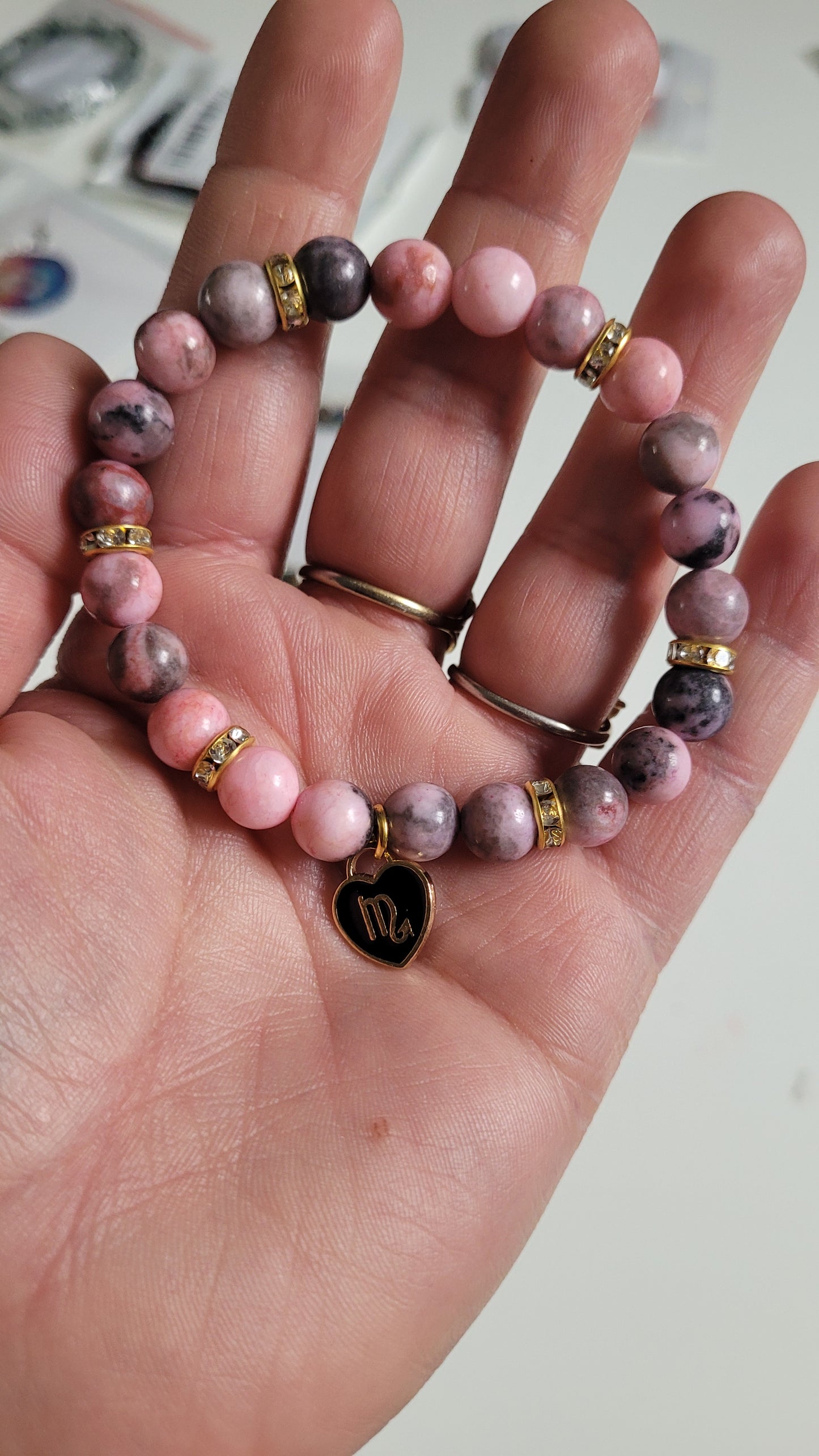 bracelet élégant gris/rose