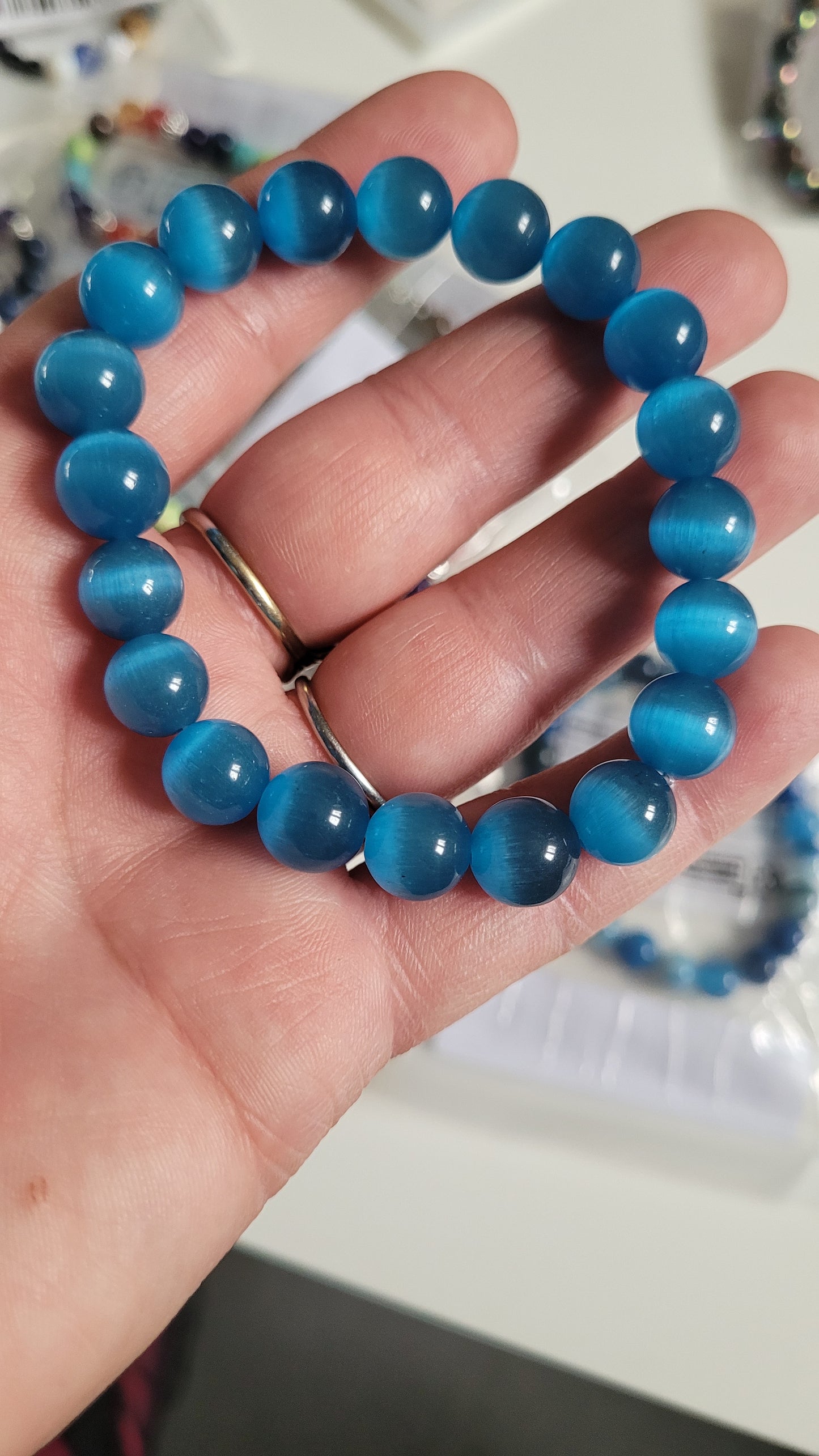 bracelet perle œil de chat