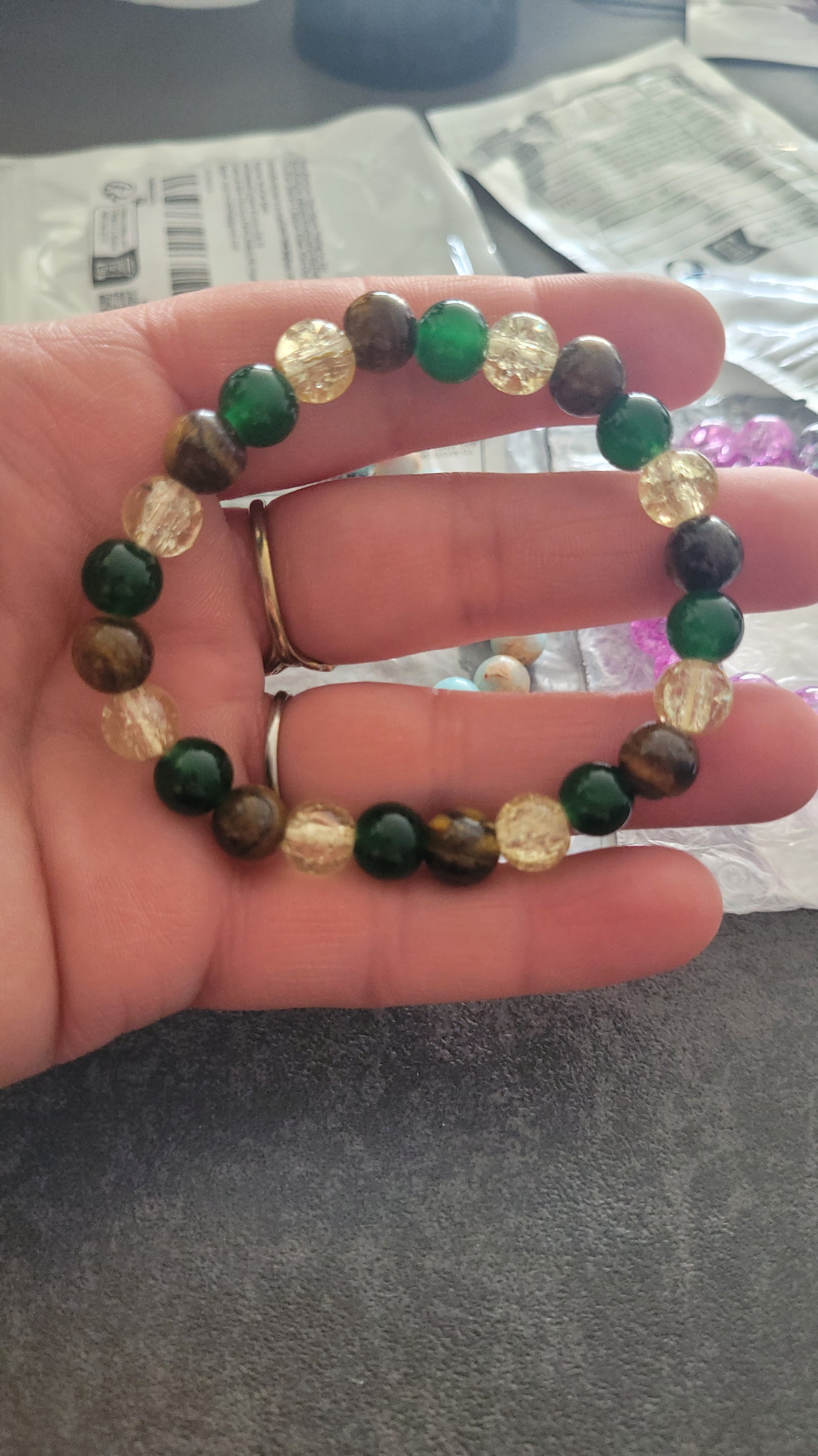 bracelet prospérité & abondance pierre naturelle Œil de tigre