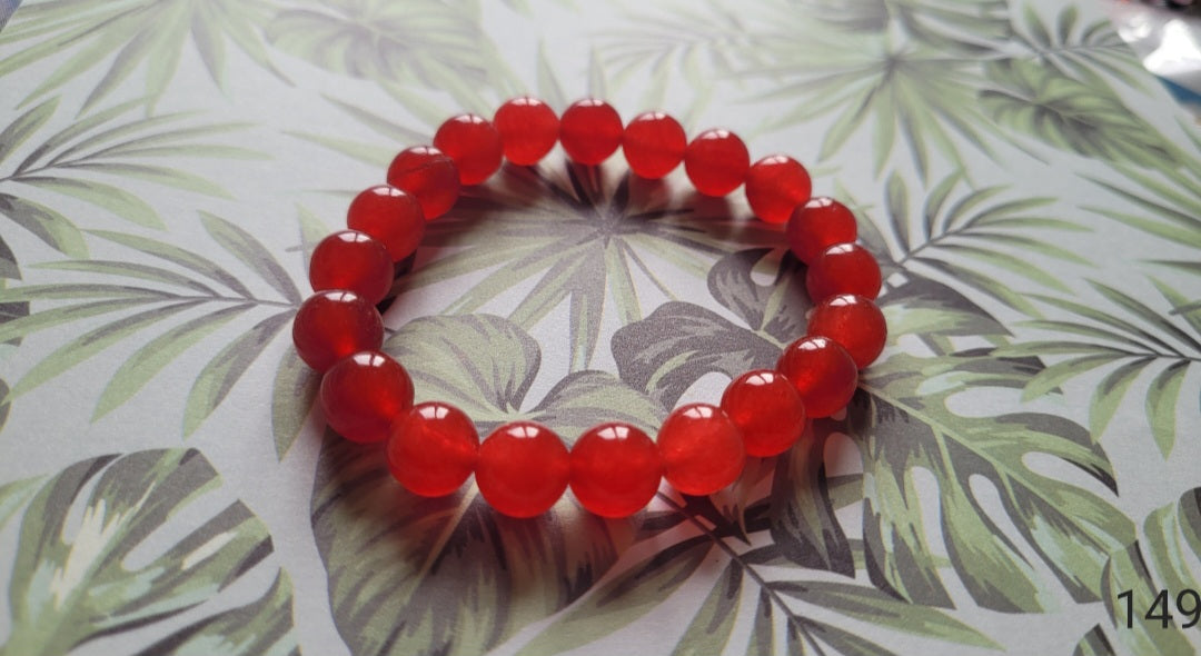 bracelet Agate rouge motif d'écaille dragon (Prospérité)