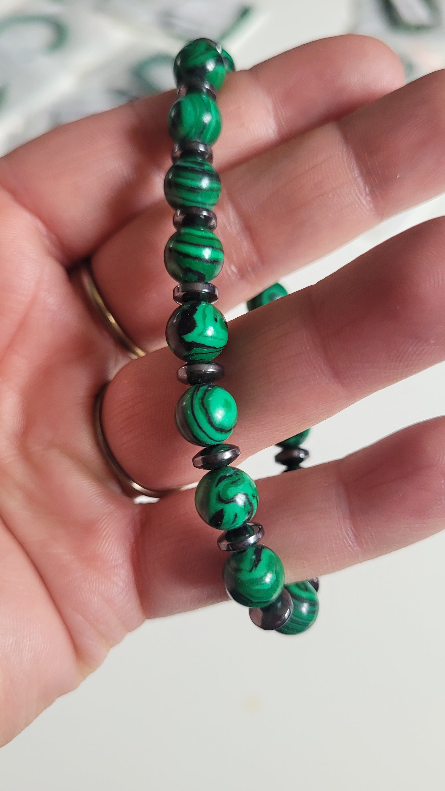 bracelet Malachite naturel vert