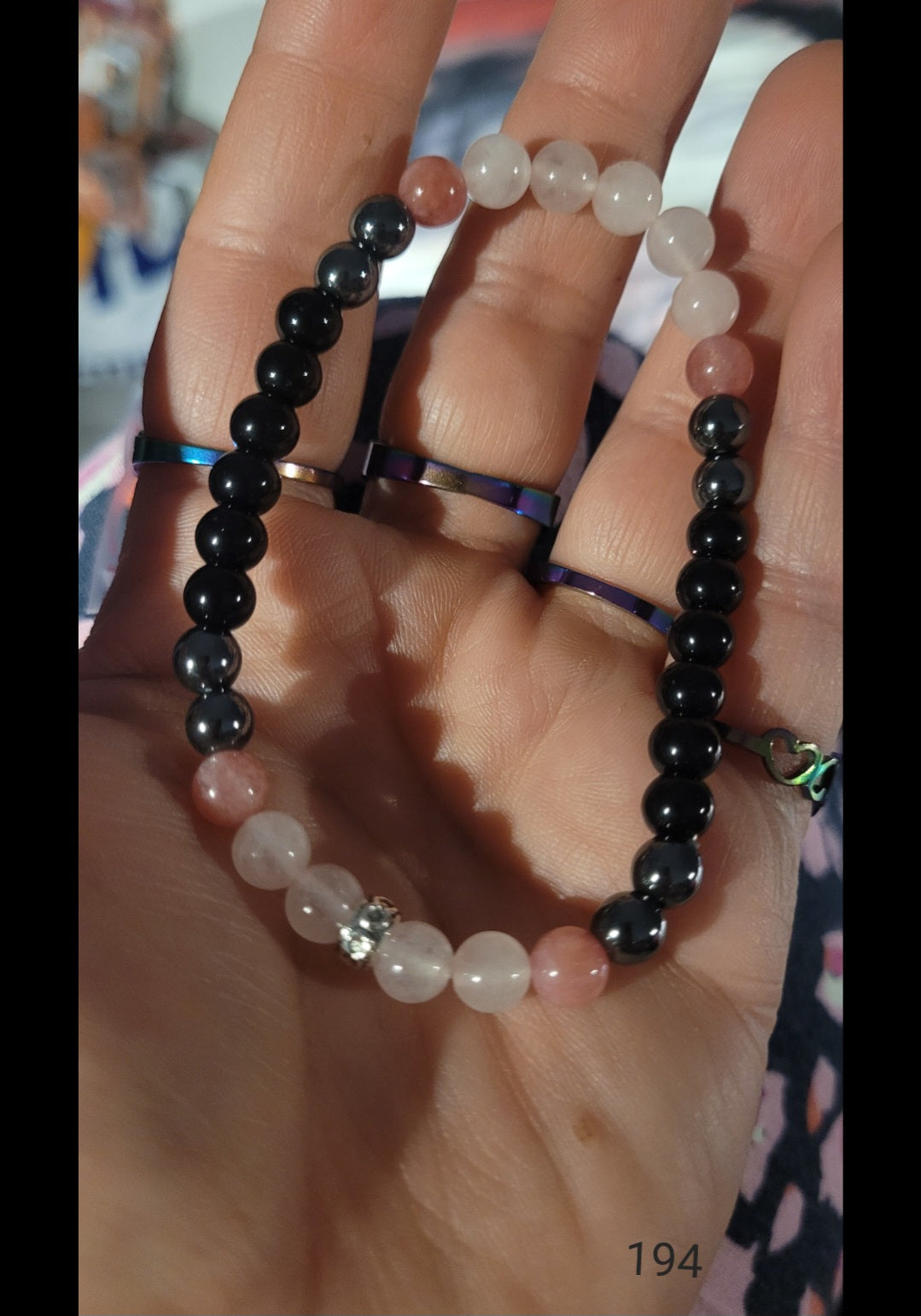 Soulage anxiété Protection
Hématite Quartz rose/Lépidolite