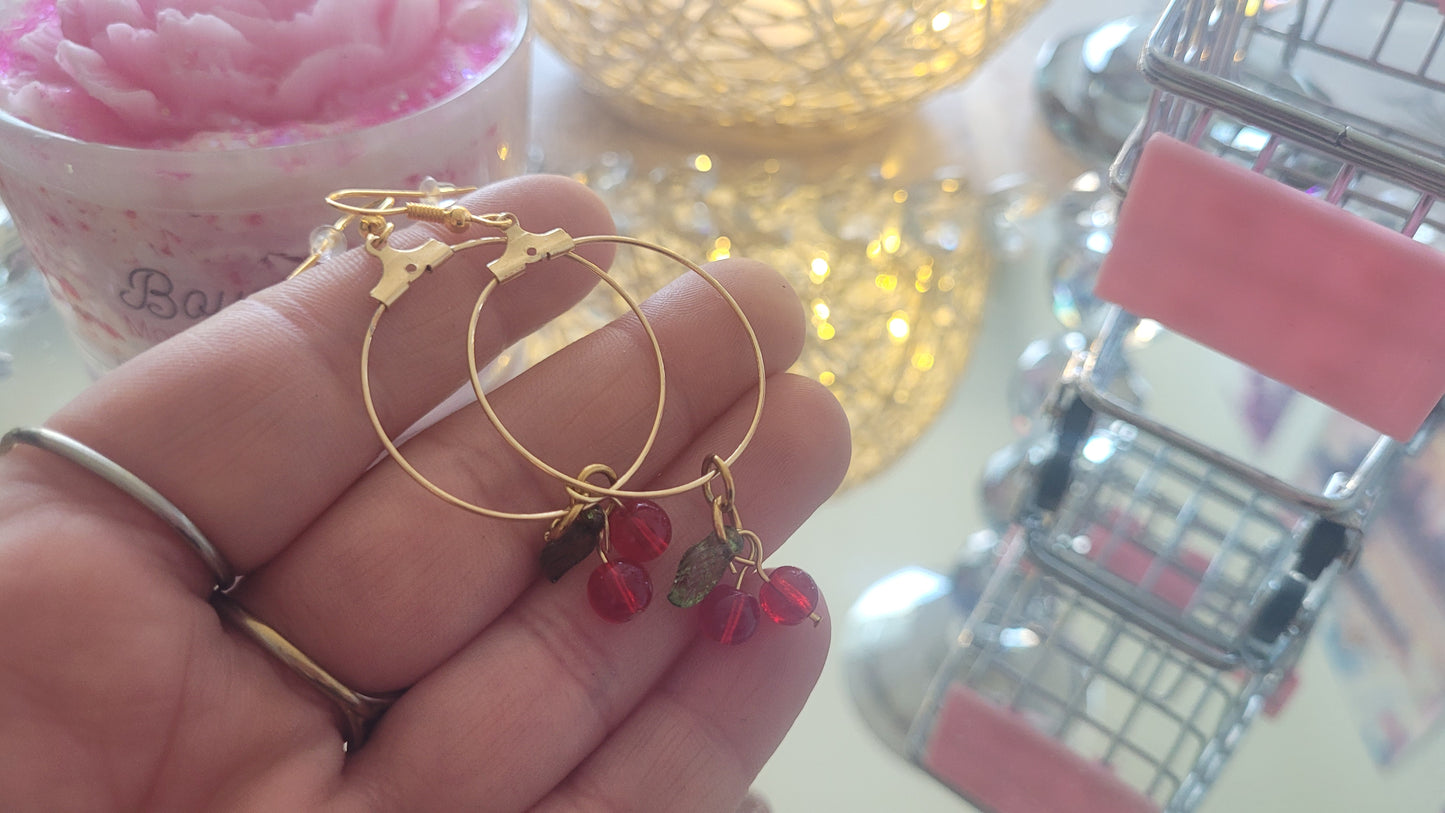 boucles créole cerise