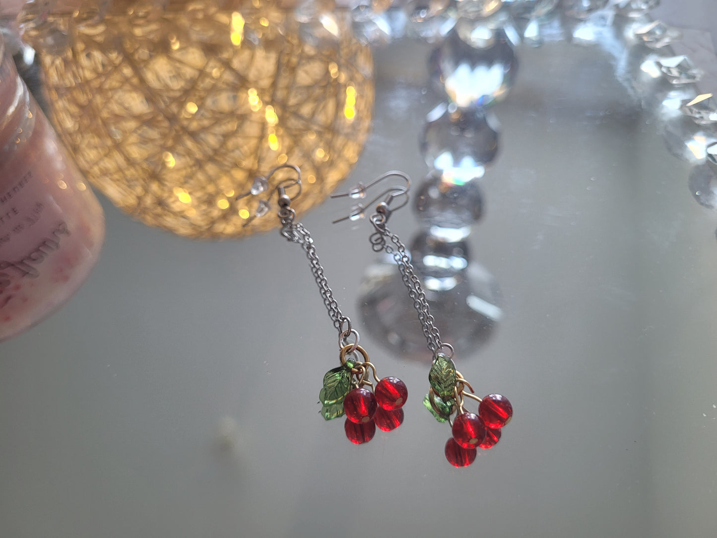 boucles pendante cerise
