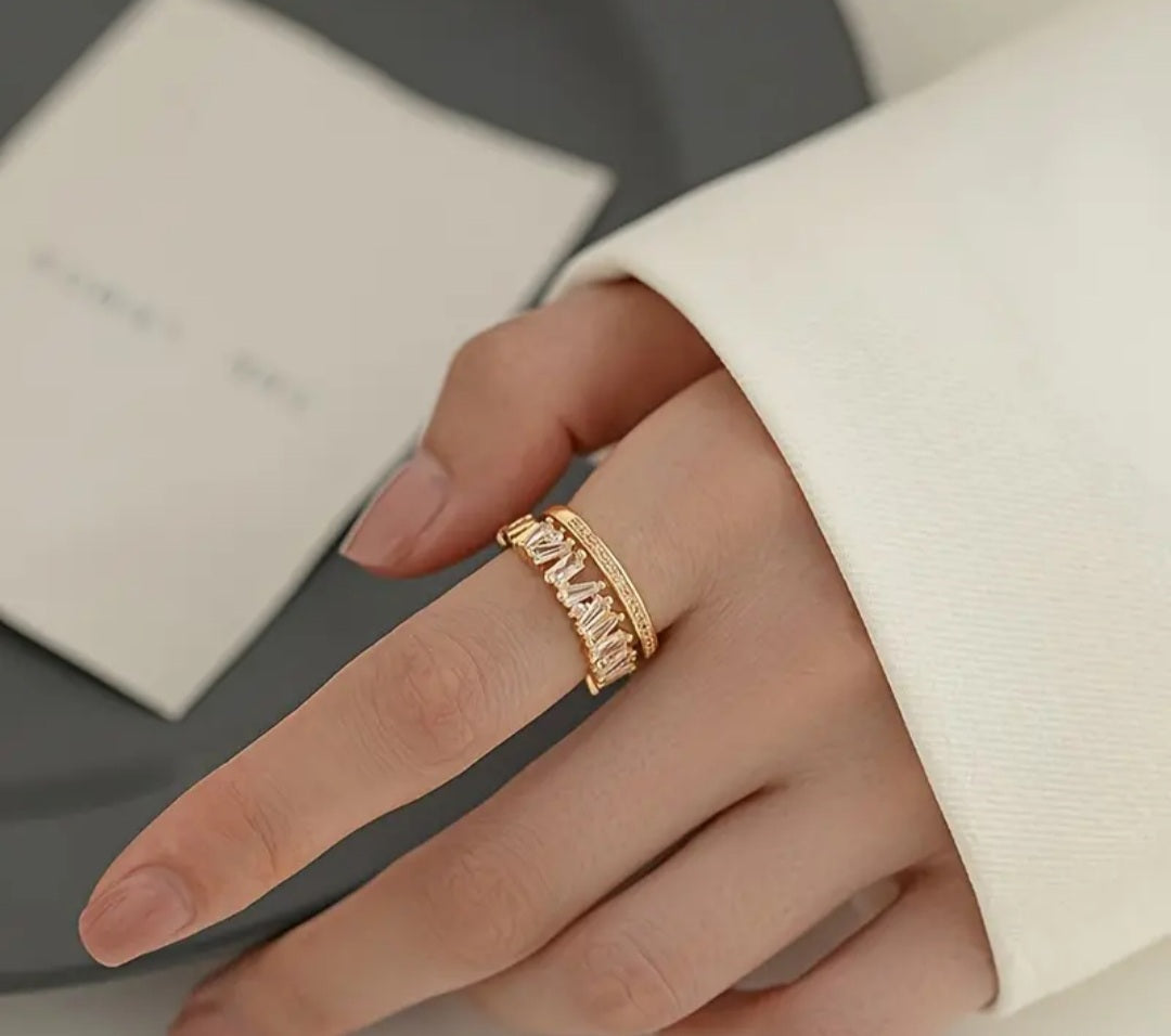 Bague Ophélie élégante double couche