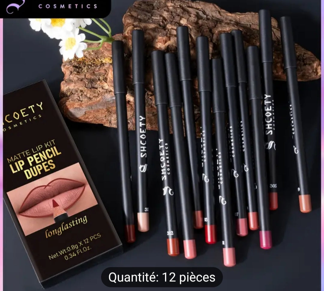 12 crayons à lèvres