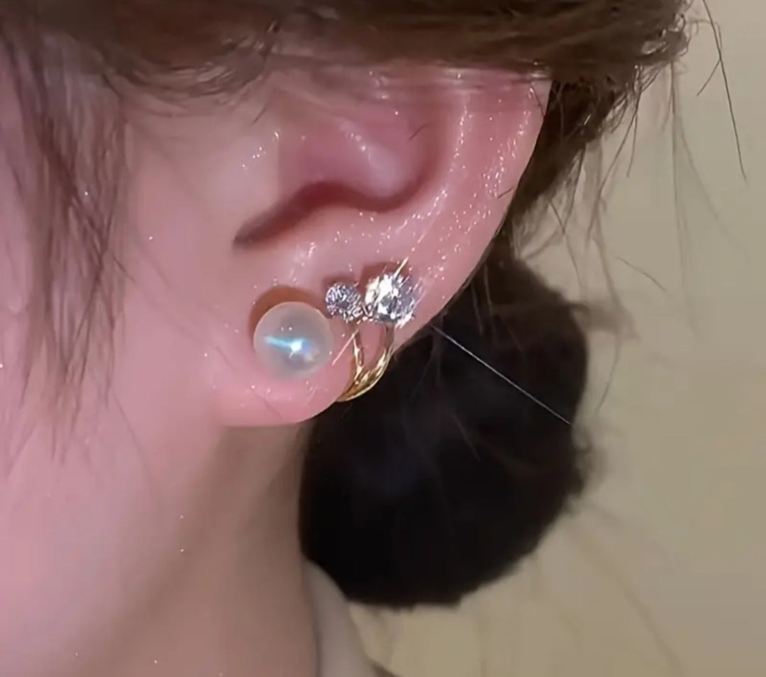 Boucle Elena 3perles clous