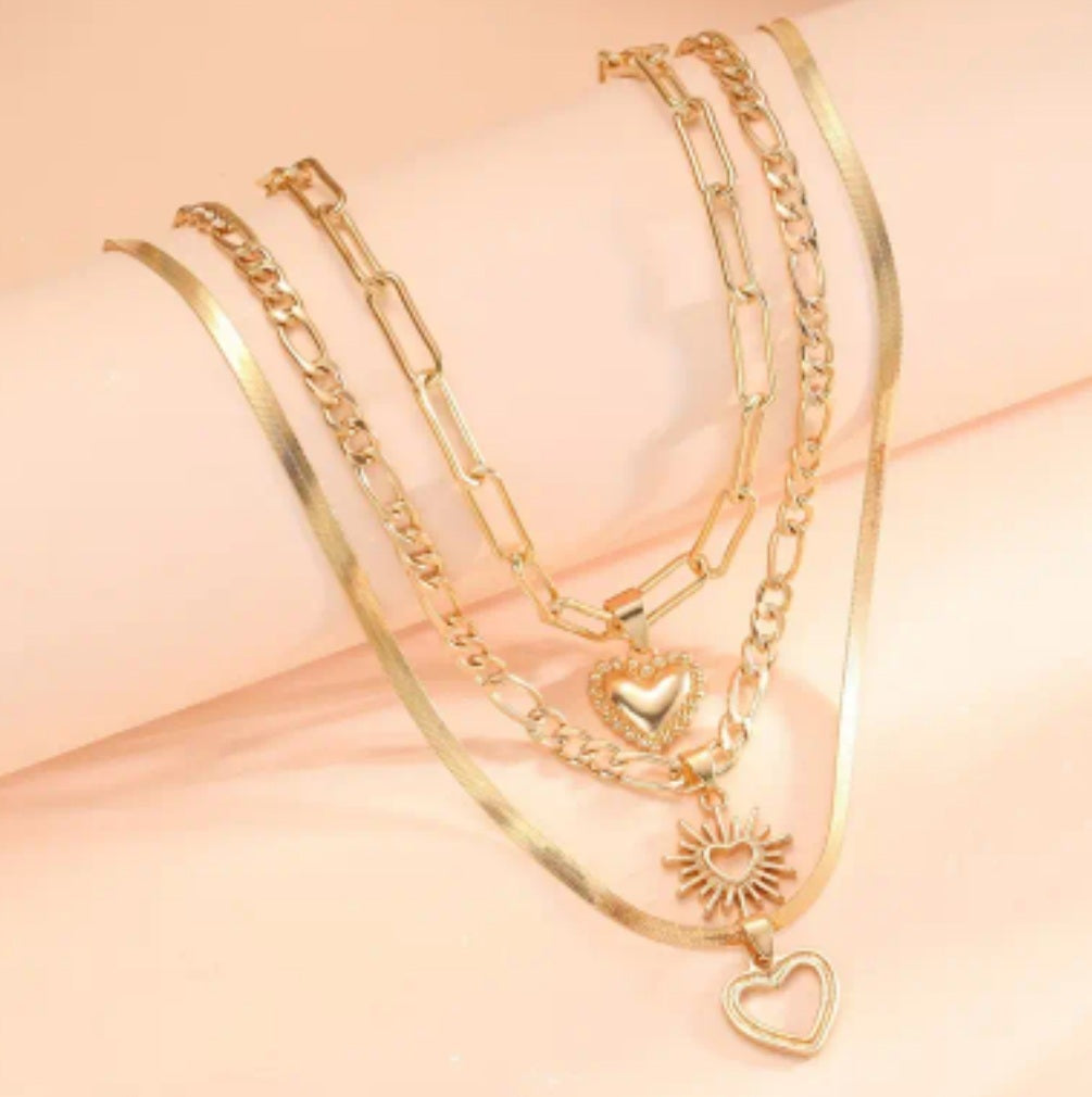 Collier Alexia doré triple coeur