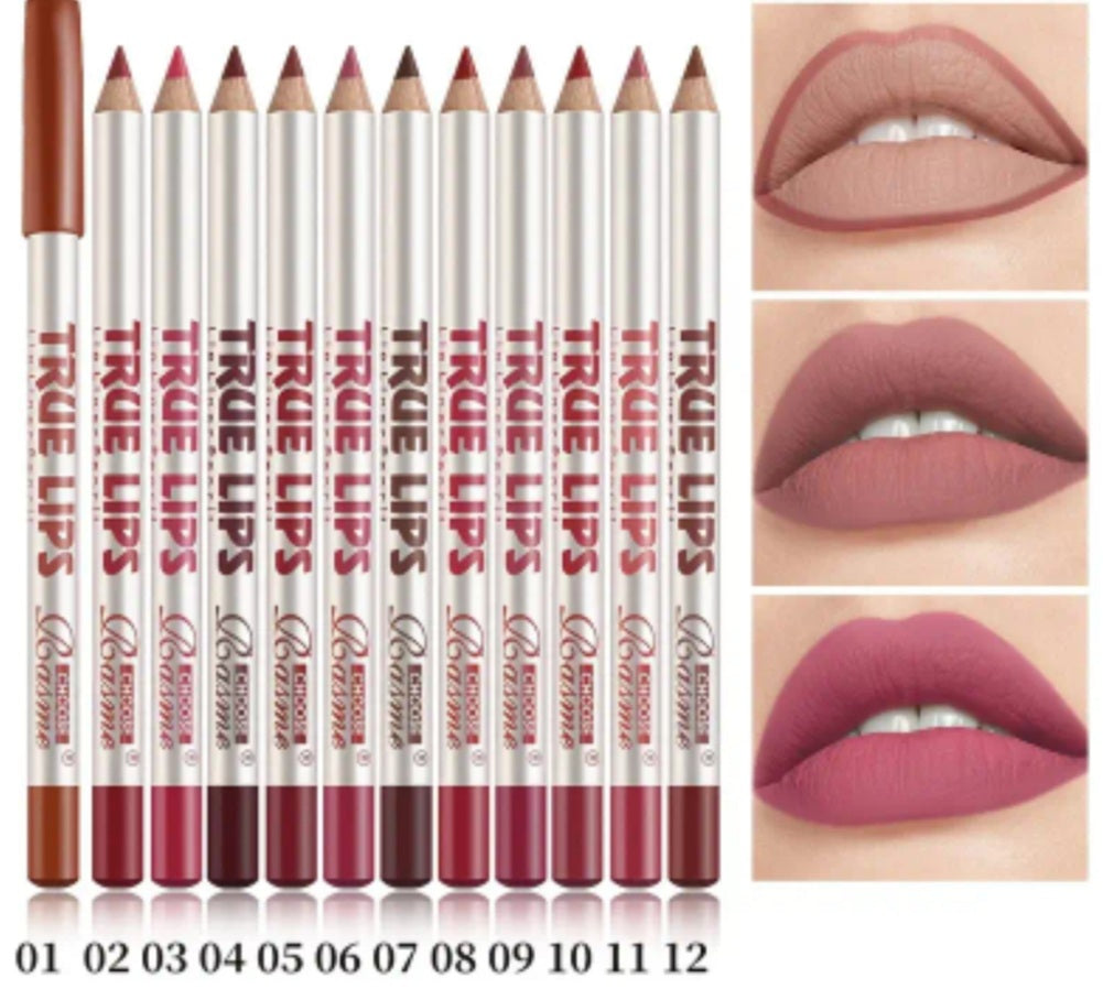 12 crayons à lèvres