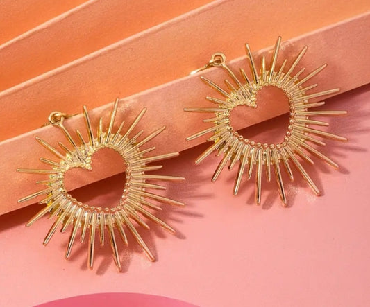 Boucles Aya coeur soleil doré