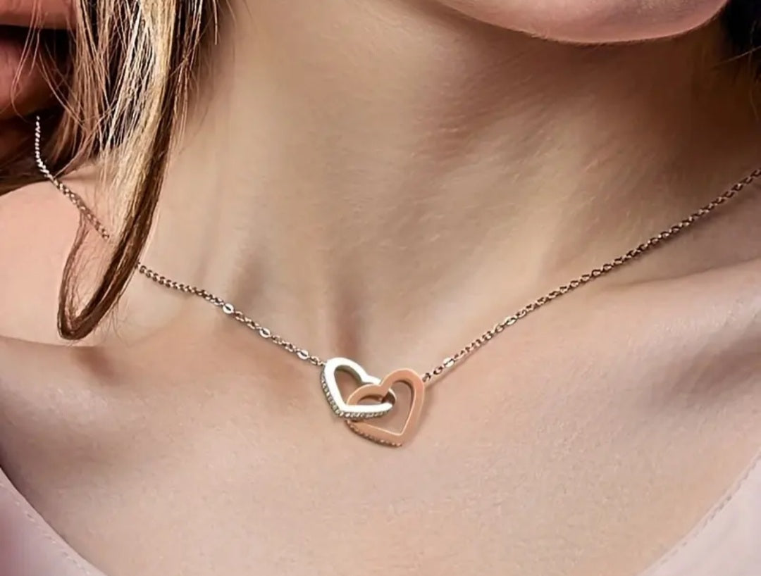 Collier Victoria double coeur strass