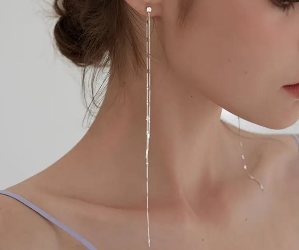 Boucles Cassandra longues argenté