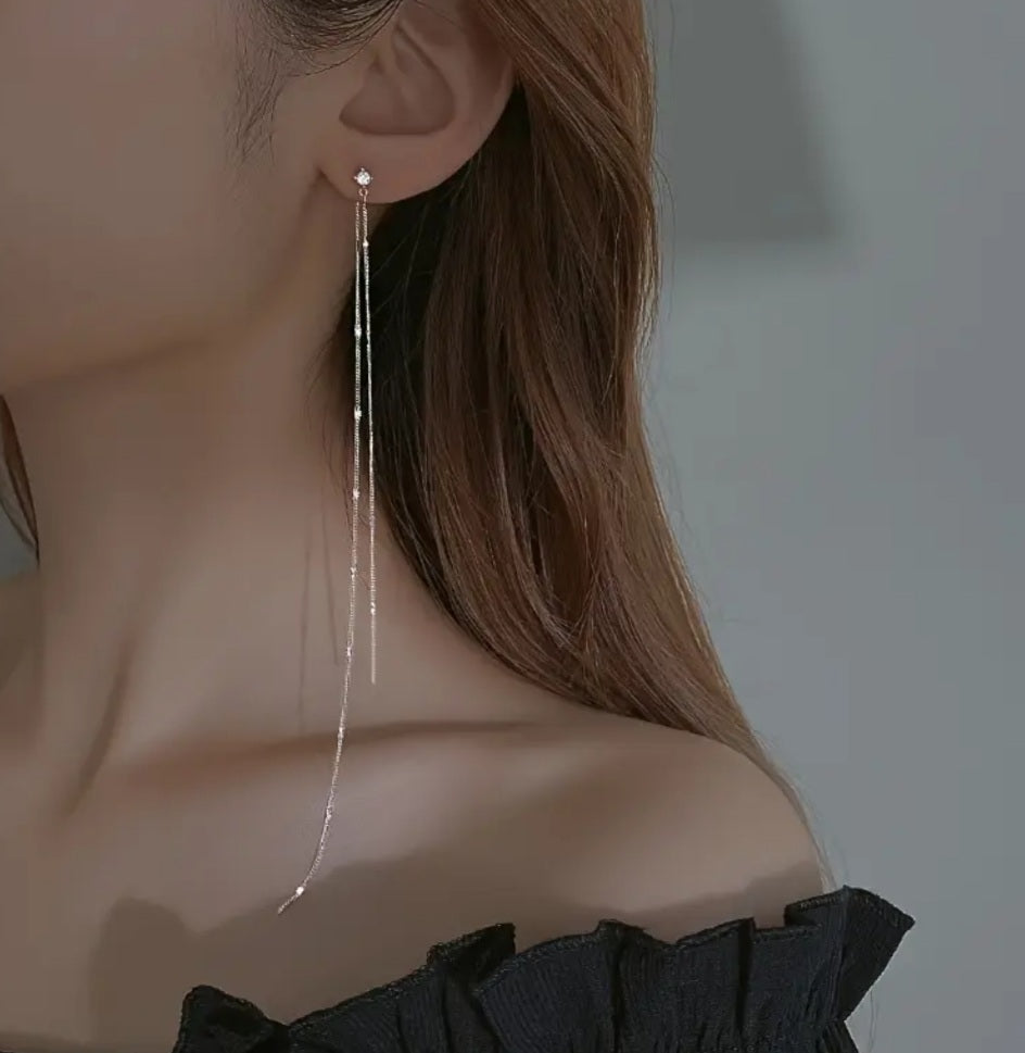 Boucles Cassandra longues argenté