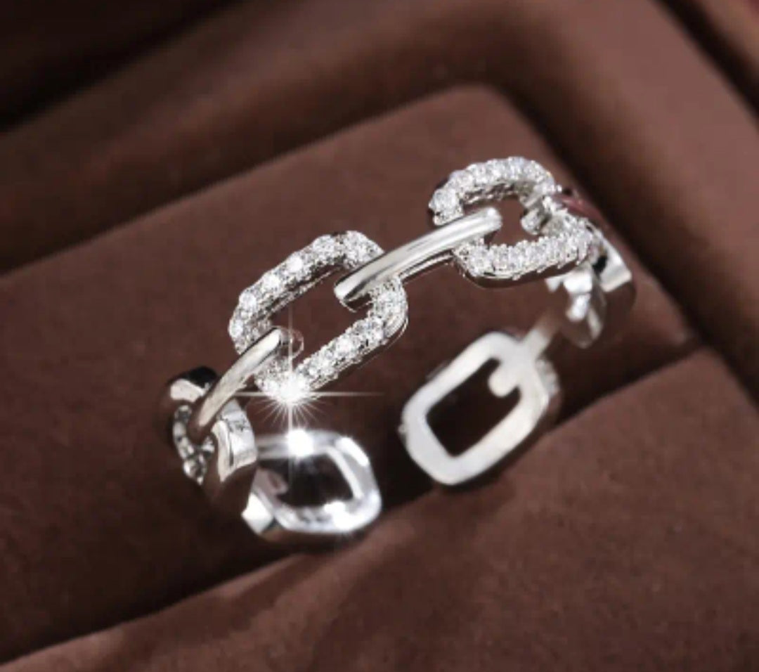 bague Amélia argenté strass