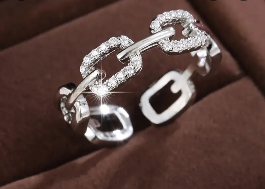 bague Amélia argenté strass