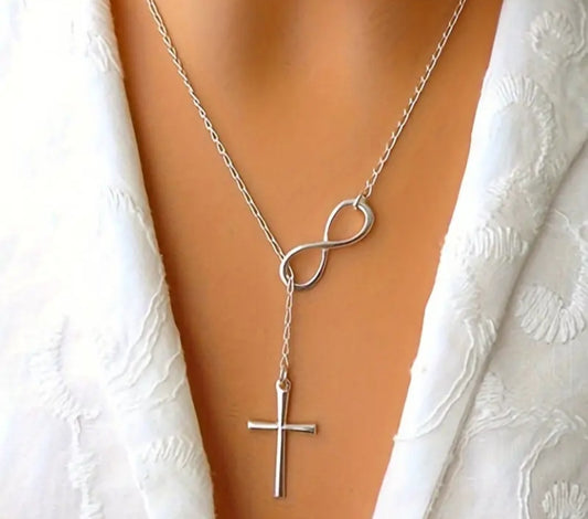 Collier Marine argenté infini croix