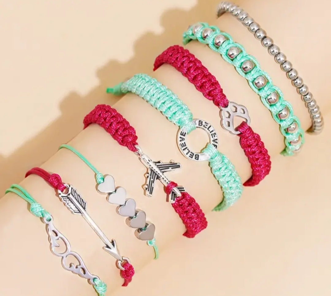 Ensemble Alyssa 8 bracelets boho-chic