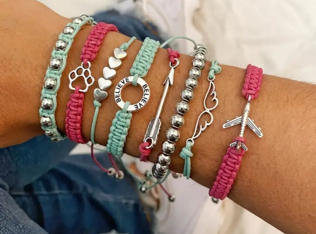 Ensemble Alyssa 8 bracelets boho-chic