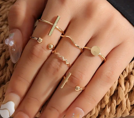 Ensemble Capucine 6 bagues empilables