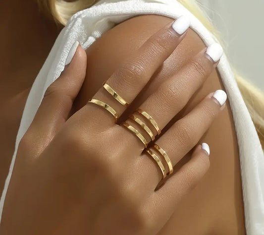 Ensemble Giulia 3 bagues doré