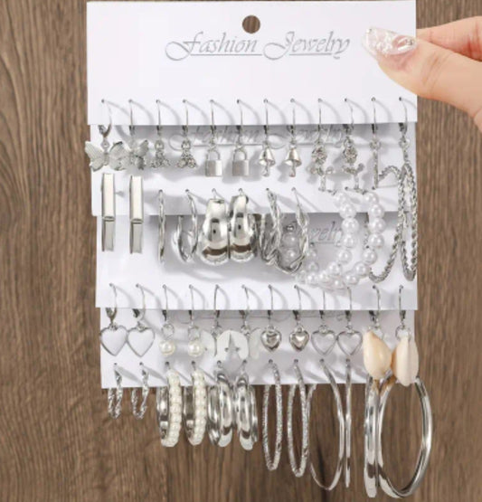 Ensemble Emmy 48 paires de boucles d'oreilles